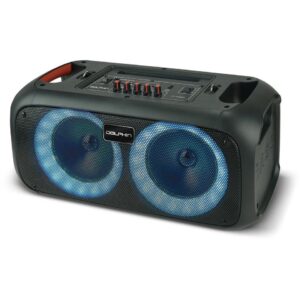 dolphin boombox portable bluetooth speaker crisp sound dual 6.5" woofer, 1" tweeter